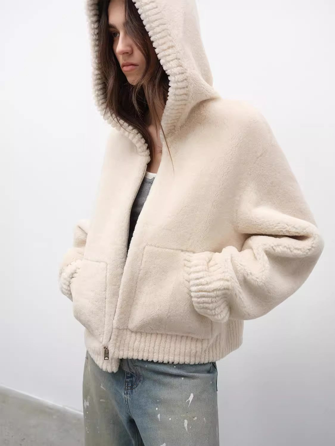 Hooded Merino Sheepskin Jacket