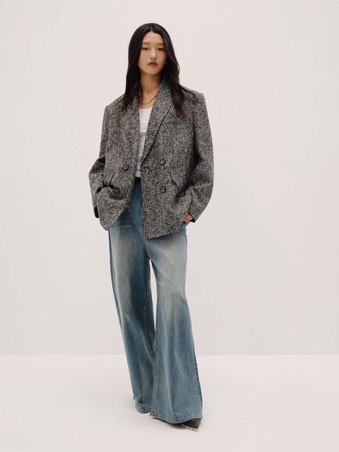 Limited Edition Italian Imported Yarn  Chanel Style Tweed Suit Jacket