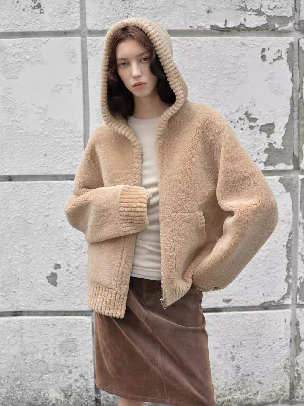Hooded Merino Sheepskin Jacket