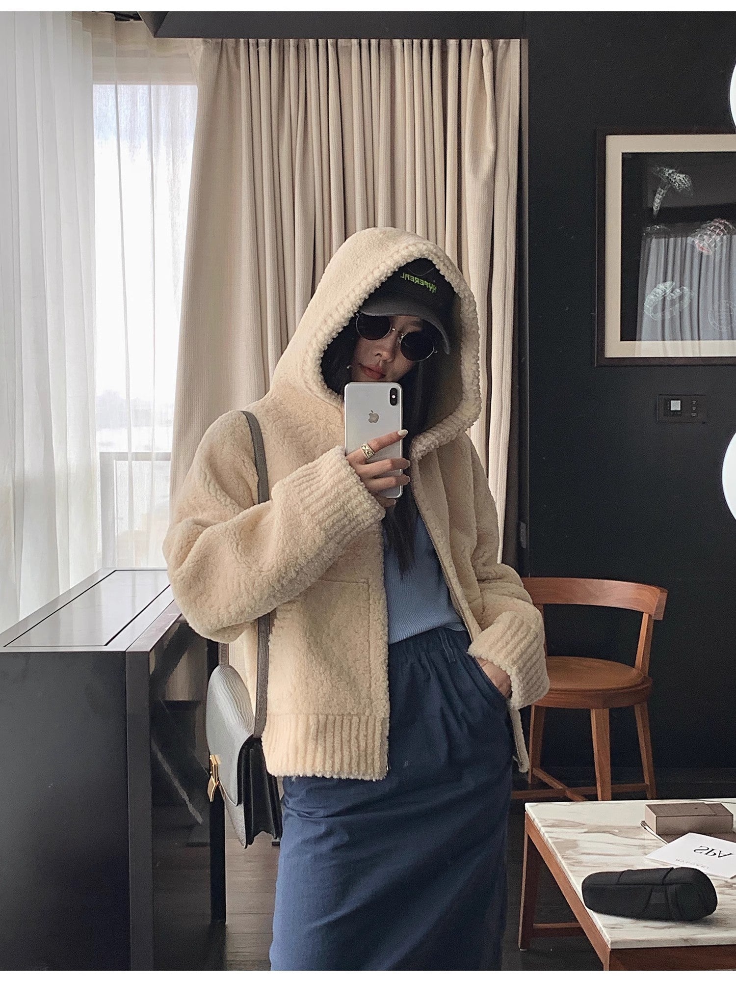 Hooded Merino Sheepskin Jacket