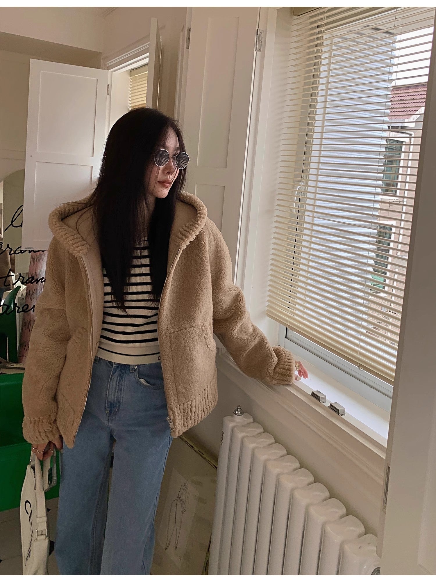 Hooded Merino Sheepskin Jacket