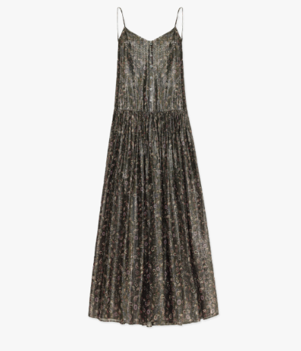 Retro Paisley Print Silk Dress