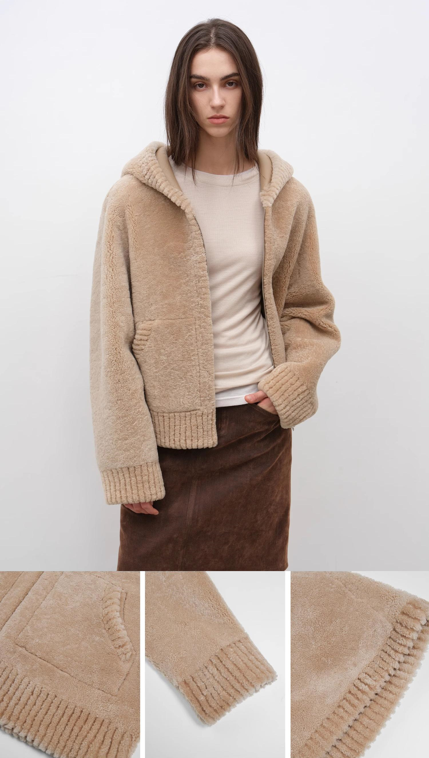 Hooded Merino Sheepskin Jacket