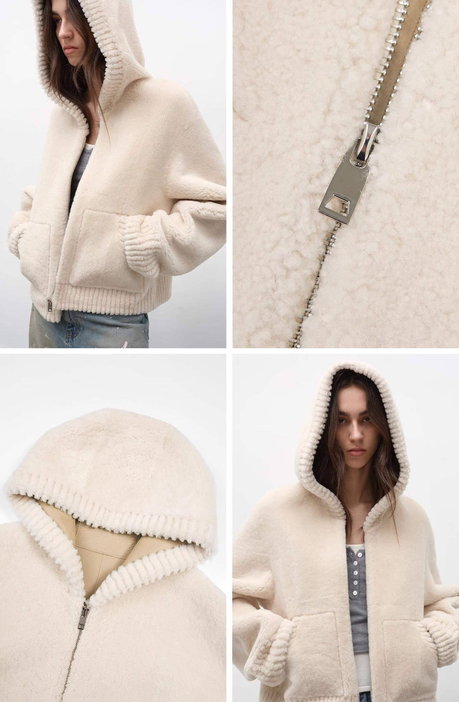 Hooded Merino Sheepskin Jacket