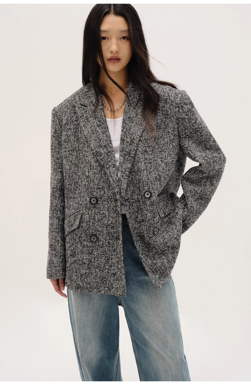 Limited Edition Italian Imported Yarn  Chanel Style Tweed Suit Jacket