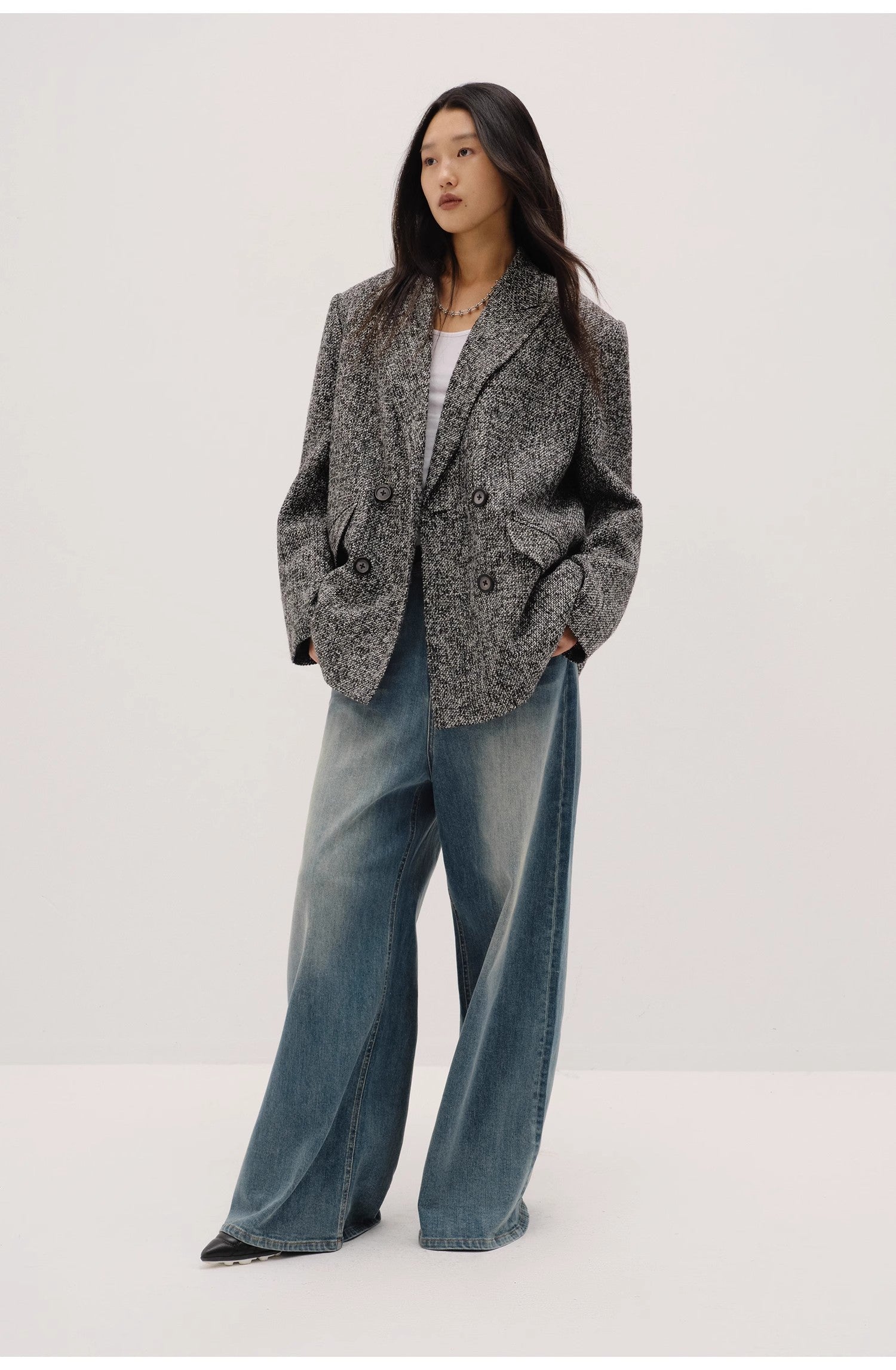 Limited Edition Italian Imported Yarn  Chanel Style Tweed Suit Jacket