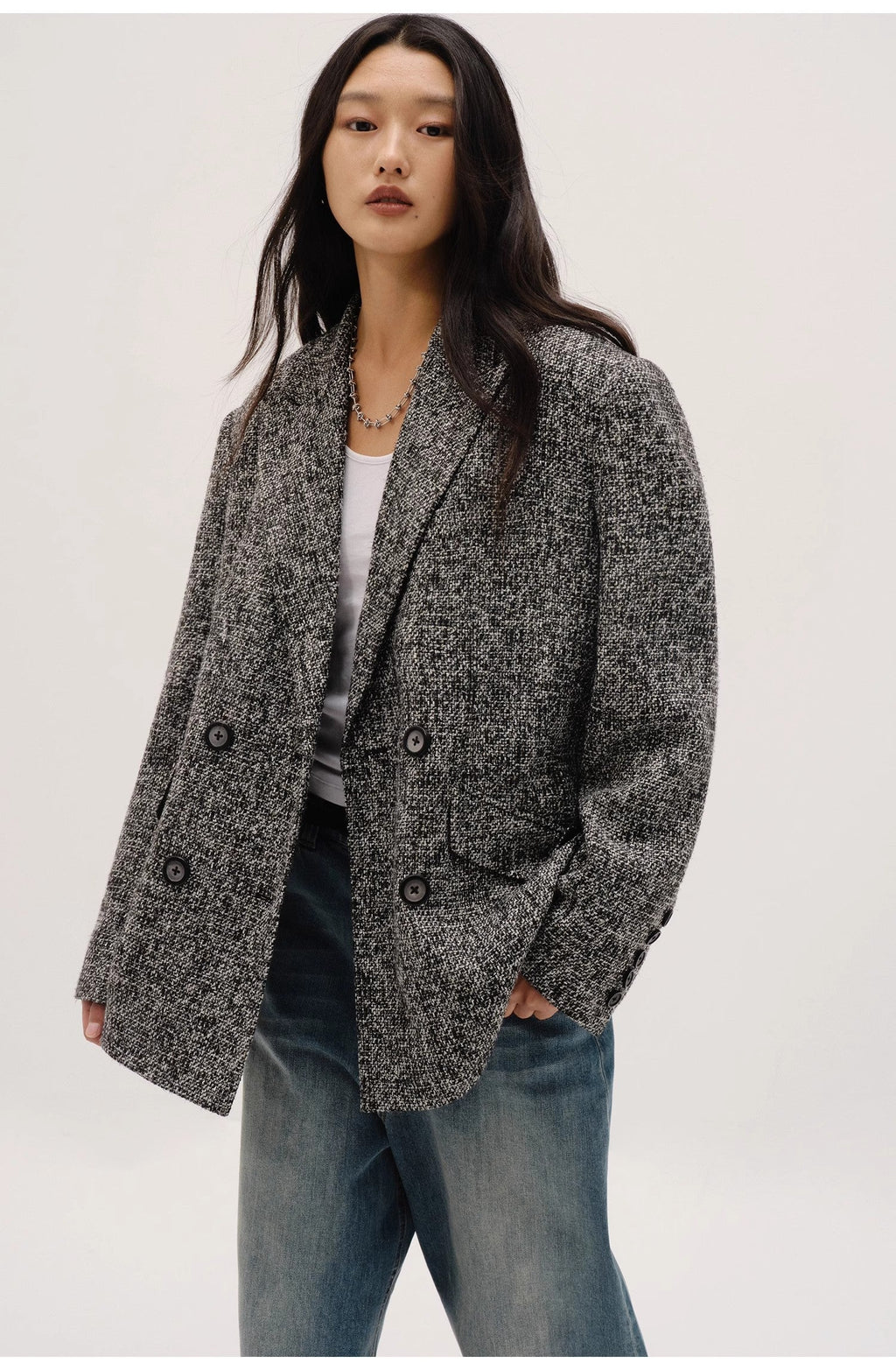 Limited Edition Italian Imported Yarn  Chanel Style Tweed Suit Jacket