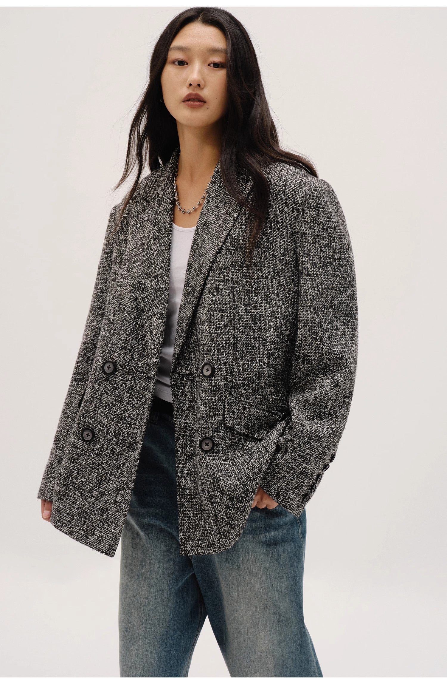 Limited Edition Italian Imported Yarn  Chanel Style Tweed Suit Jacket