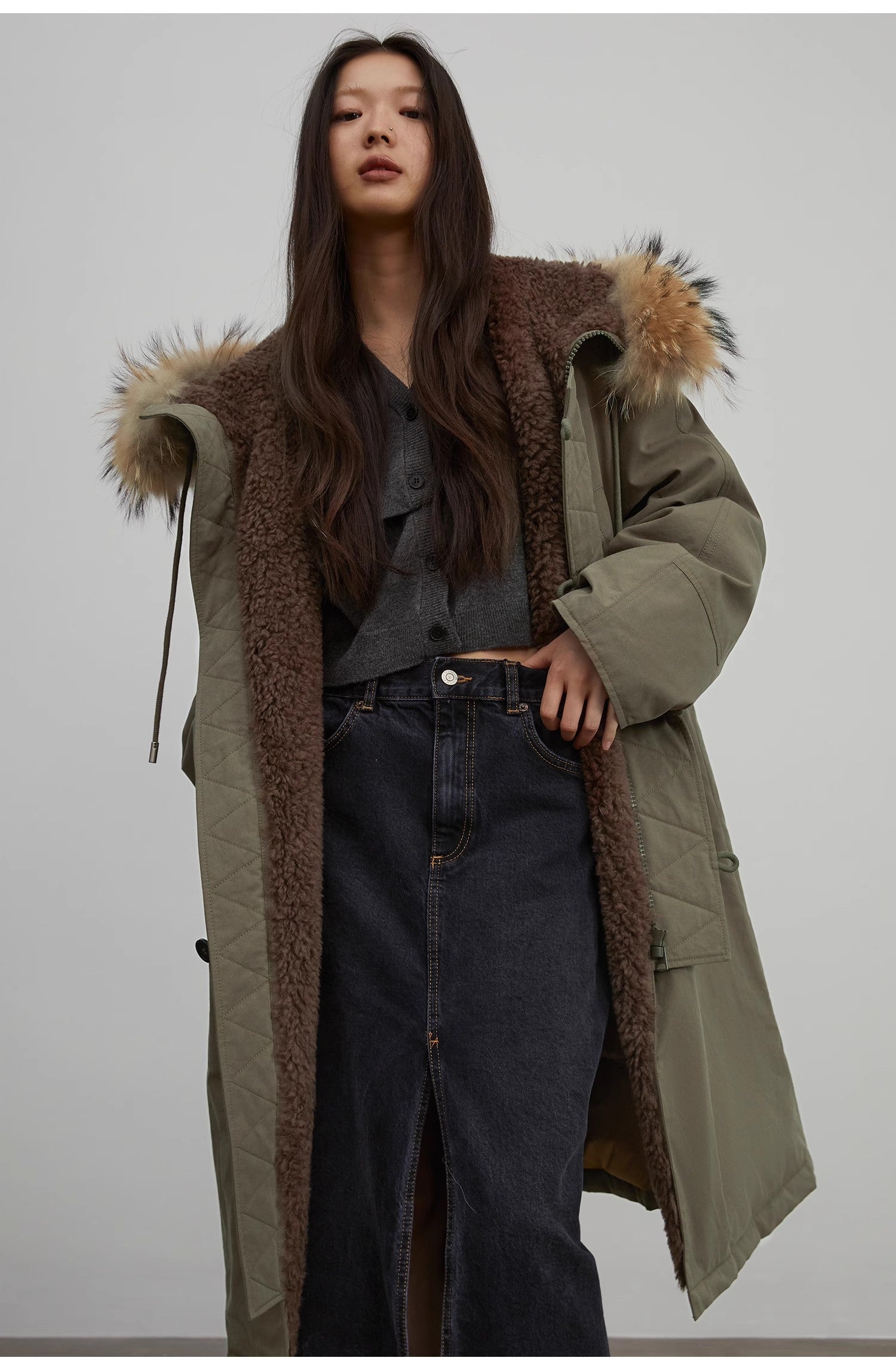 “Manchester City Old Story”  Winter Loose Long Hooded Parka