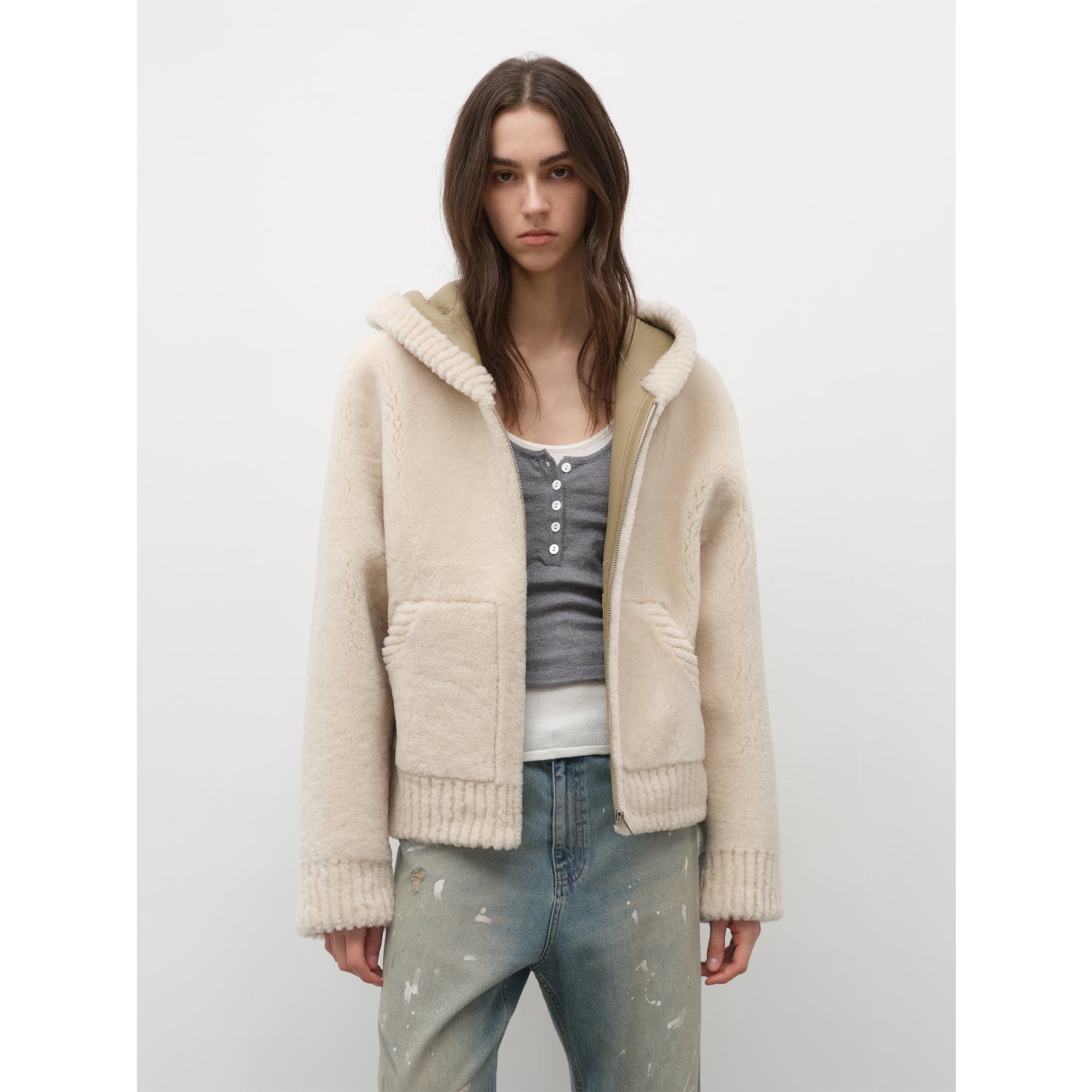 Hooded Merino Sheepskin Jacket