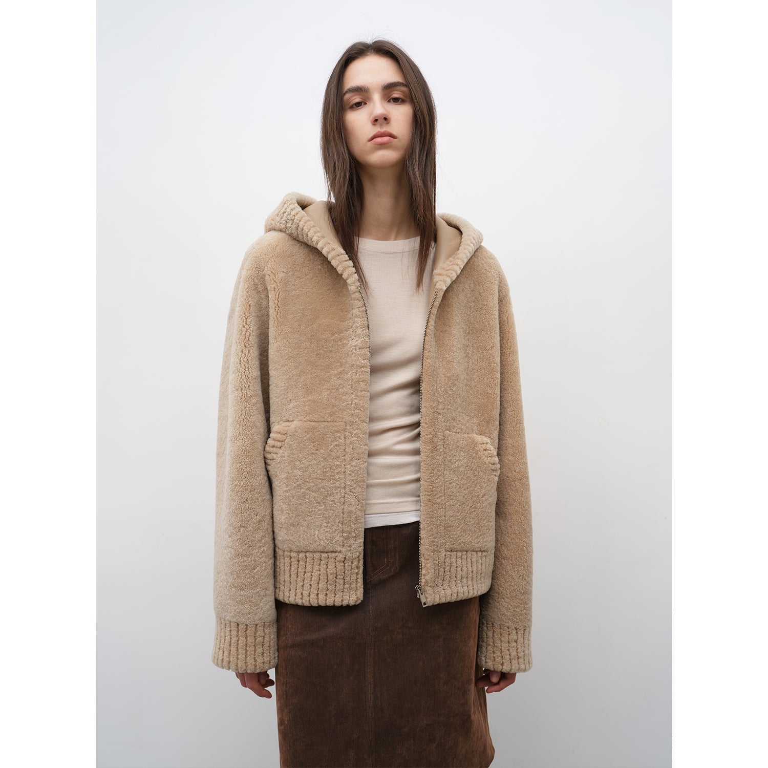 Hooded Merino Sheepskin Jacket