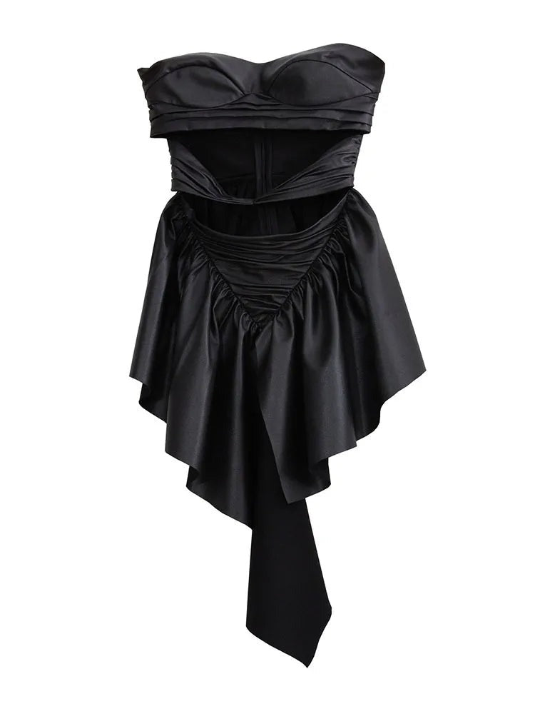 Naustia Ruffled Tube Top Shirt