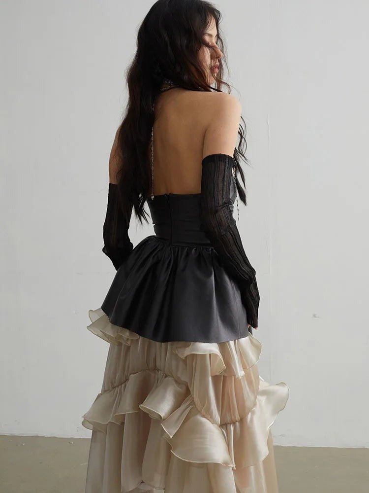 Naustia Ruffled Tube Top Shirt